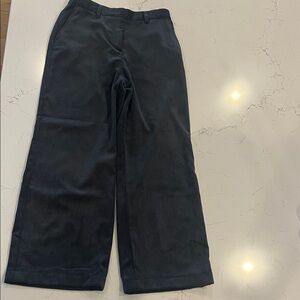 Black Wide-Leg Corduroy Pants